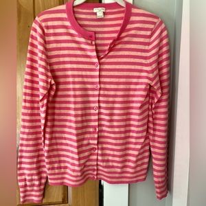Banana Republic Caryn Pink Striped lightweight cardigan